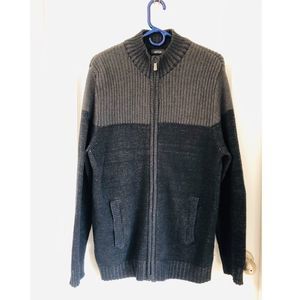 Apt. 9 Raglan Grey to Black Solid Texture Sweater